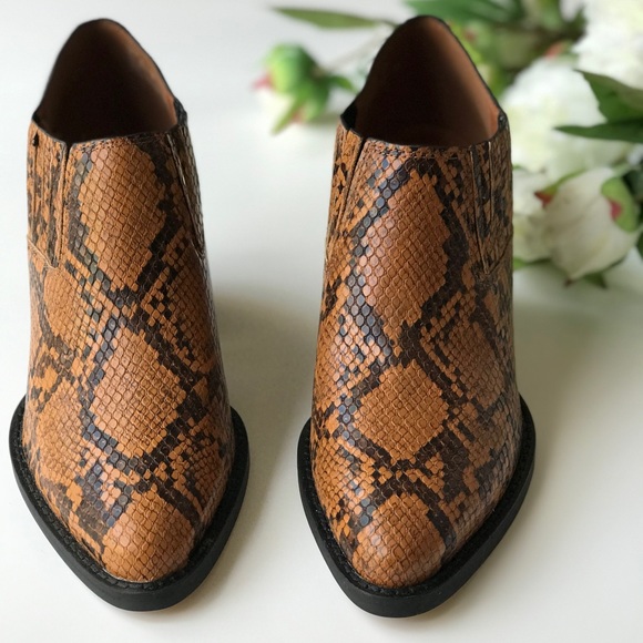 Coach Perri Snake Print Caramel Western Booties - Picture 4 of 9